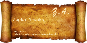 Zupka Aranka névjegykártya