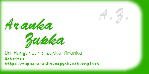 aranka zupka business card